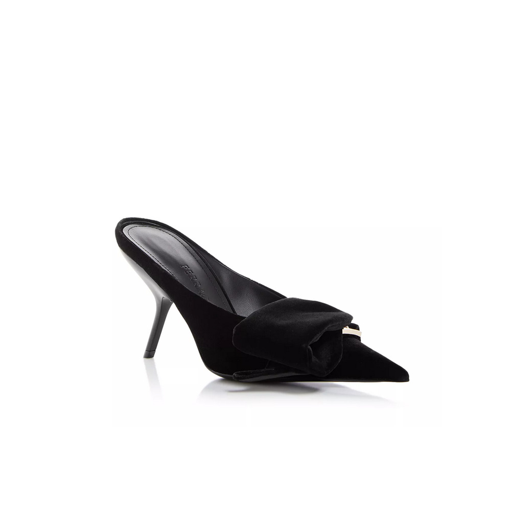 Ferragamo Emii High Heel Mules Black Size 8 C 240012